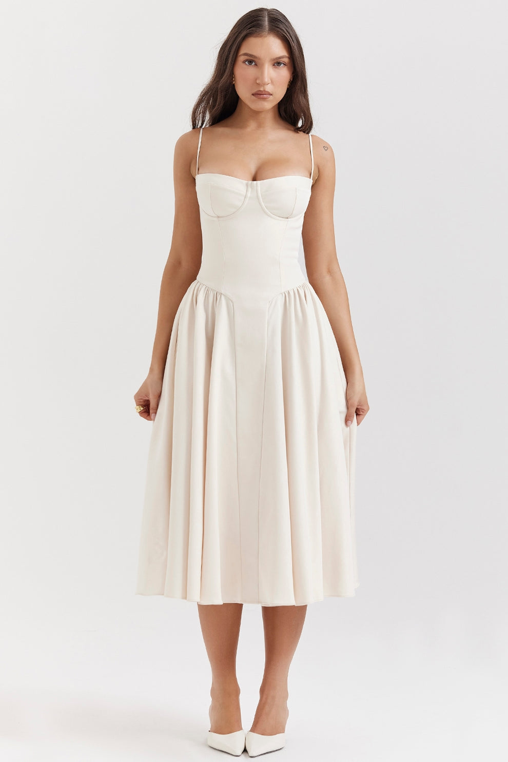 Women's Modern Muse Midi Dress - Effortless Grace & Timeless Elegance