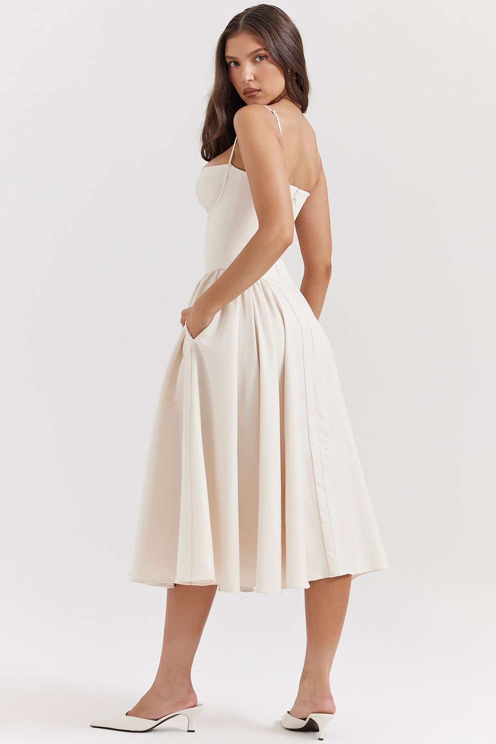 Women's Modern Muse Midi Dress - Effortless Grace & Timeless Elegance
