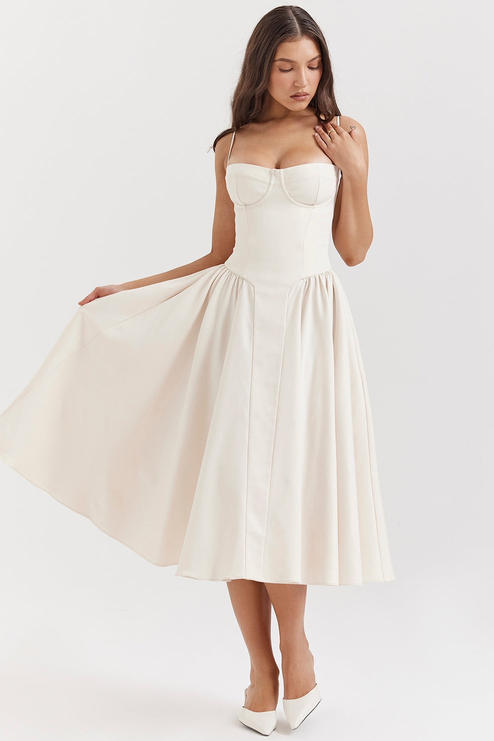 Women's Modern Muse Midi Dress - Effortless Grace & Timeless Elegance