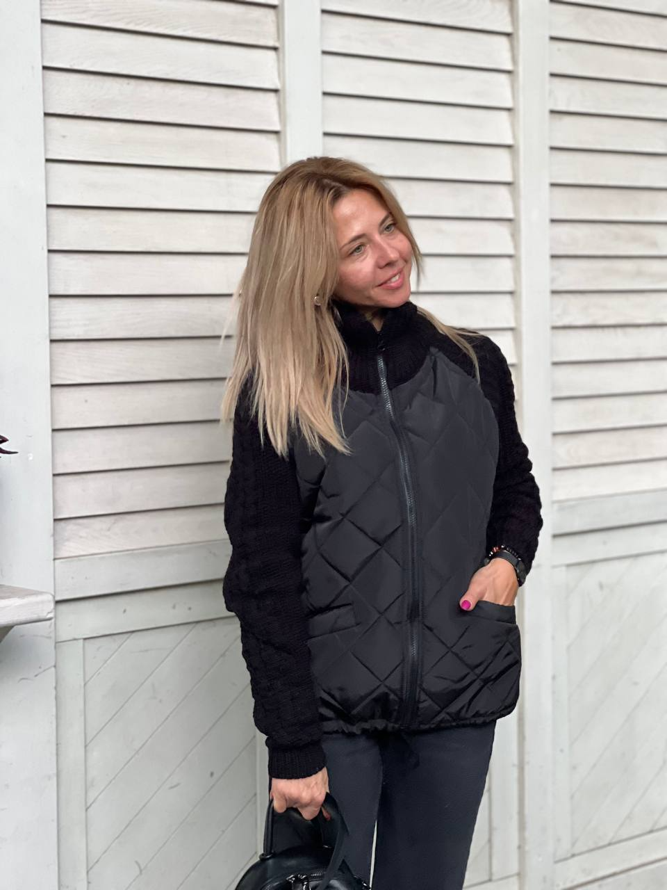 Women's Brooke Cozy Quilted Knit-Sleeve Jacket - Everyday Layer