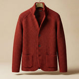 Men's Knit Cardigan – Button-Front Tailored Layering Jumper