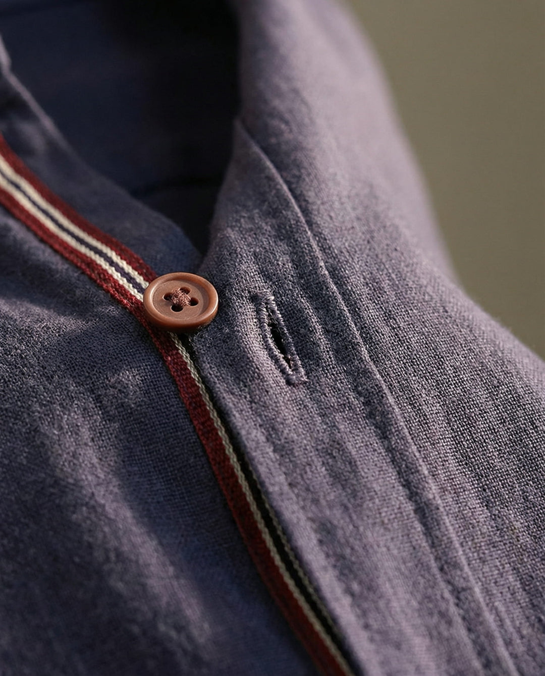 Men's Cotton Band Collar Shirt – Grandad Collar Casual Shirt