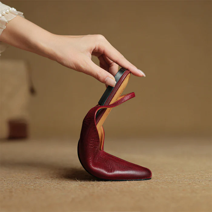 Women's Genuine Leather Flats - Chic Everyday Slingbacks