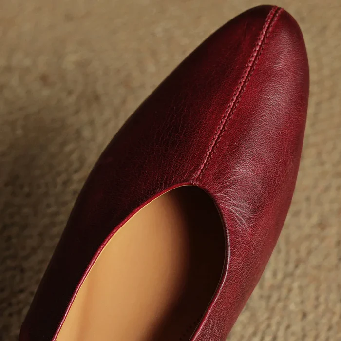 Women's Genuine Leather Flats - Chic Everyday Slingbacks