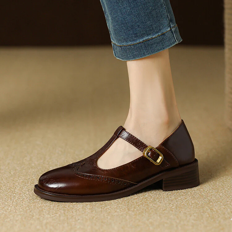 Women's Ruelle Leather Mary Jane Heels - Timeless Everyday Elegance