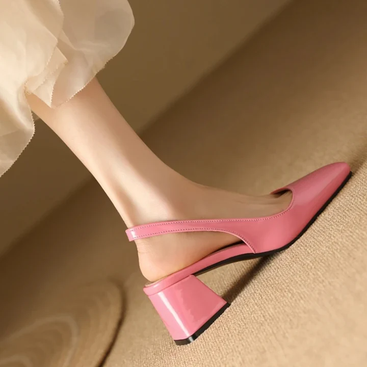 Women's Faux Leather Slingback Heel - Day to Night Comfort