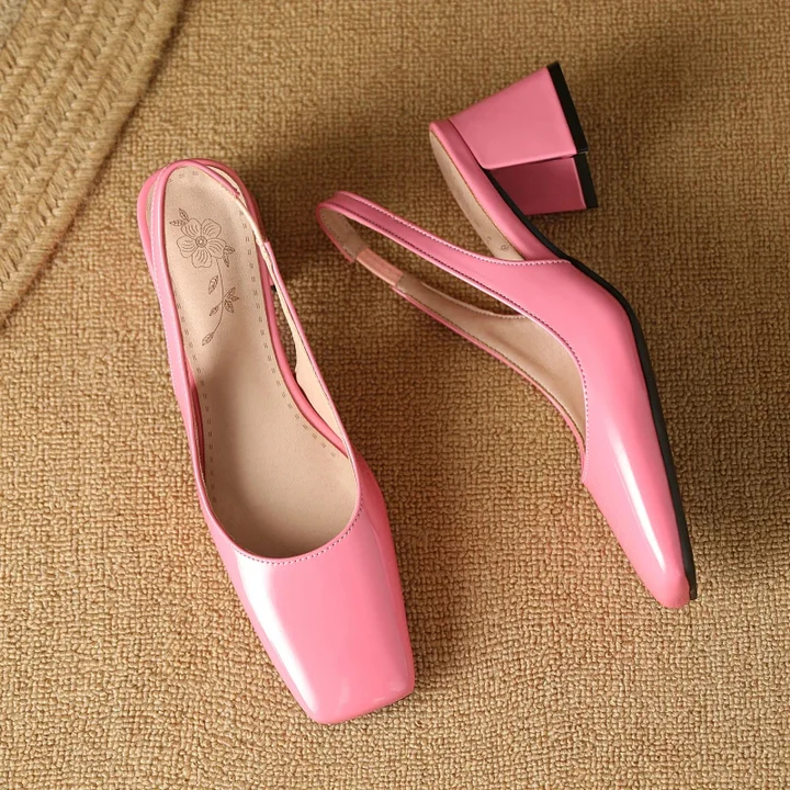 Women's Faux Leather Slingback Heel - Day to Night Comfort