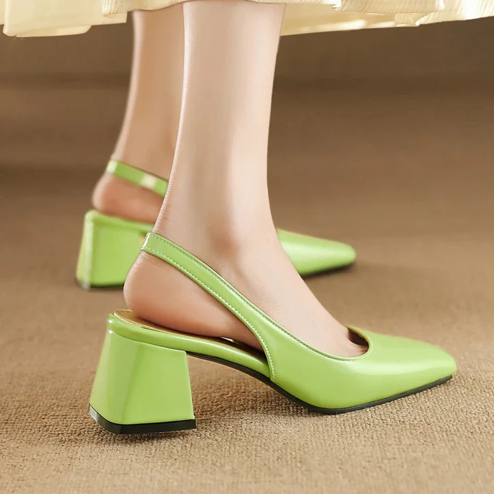 Women's Faux Leather Slingback Heel - Day to Night Comfort