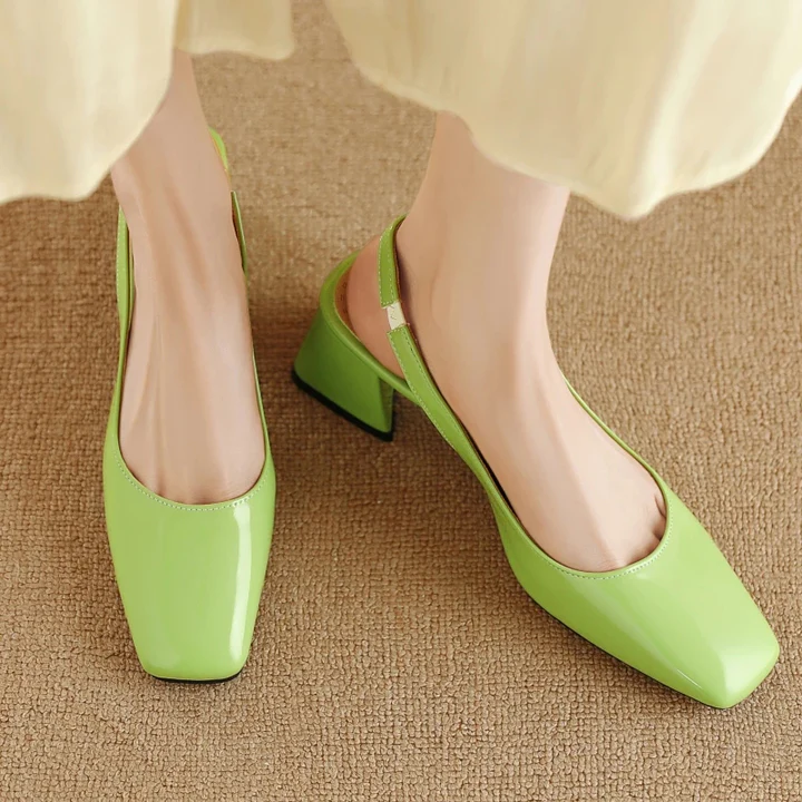Women's Faux Leather Slingback Heel - Day to Night Comfort