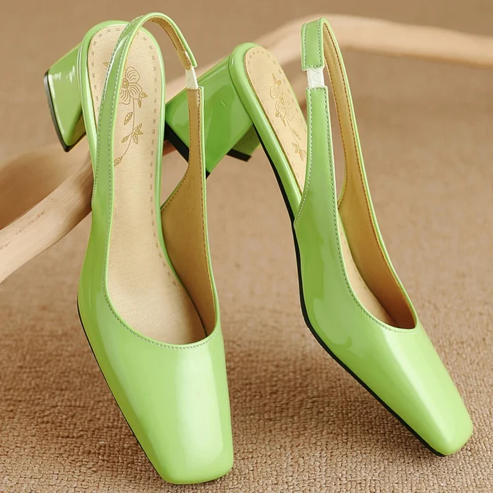Women's Faux Leather Slingback Heel - Day to Night Comfort