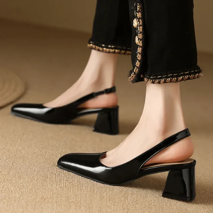 Women's Faux Leather Slingback Heel - Day to Night Comfort