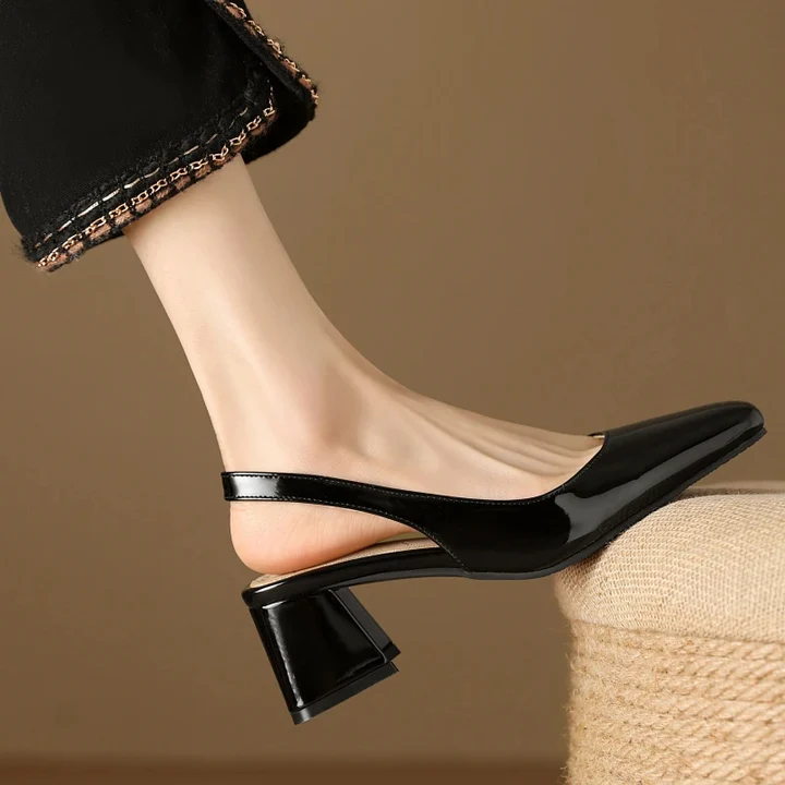 Women's Faux Leather Slingback Heel - Day to Night Comfort