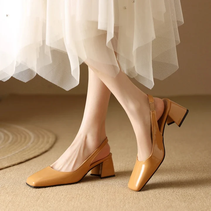 Women's Faux Leather Slingback Heel - Day to Night Comfort