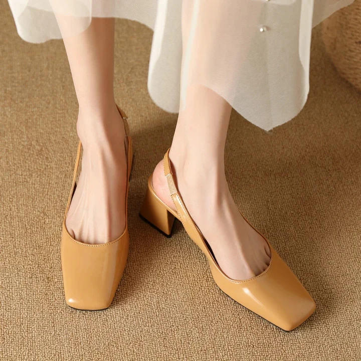 Women's Faux Leather Slingback Heel - Day to Night Comfort