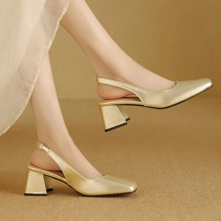 Women's Faux Leather Slingback Heel - Day to Night Comfort