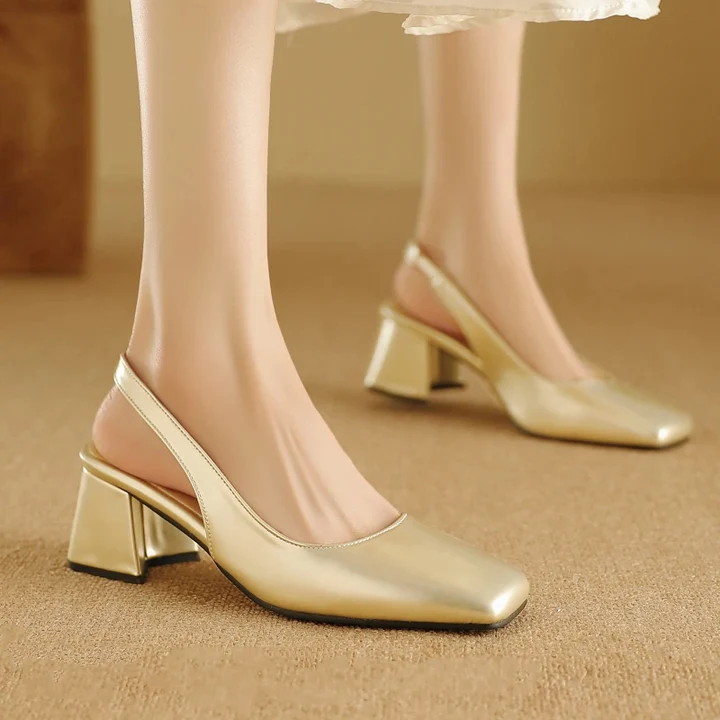 Women's Faux Leather Slingback Heel - Day to Night Comfort