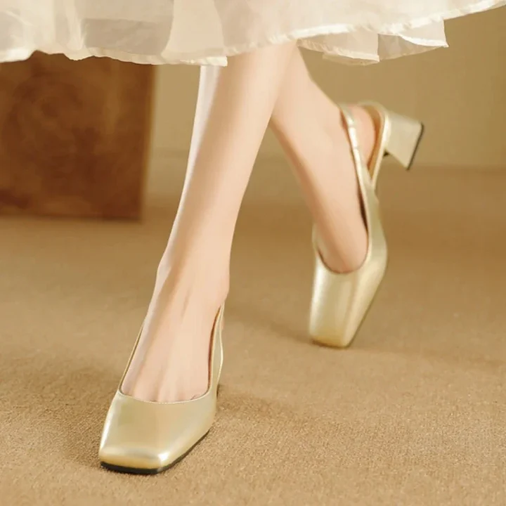 Women's Faux Leather Slingback Heel - Day to Night Comfort