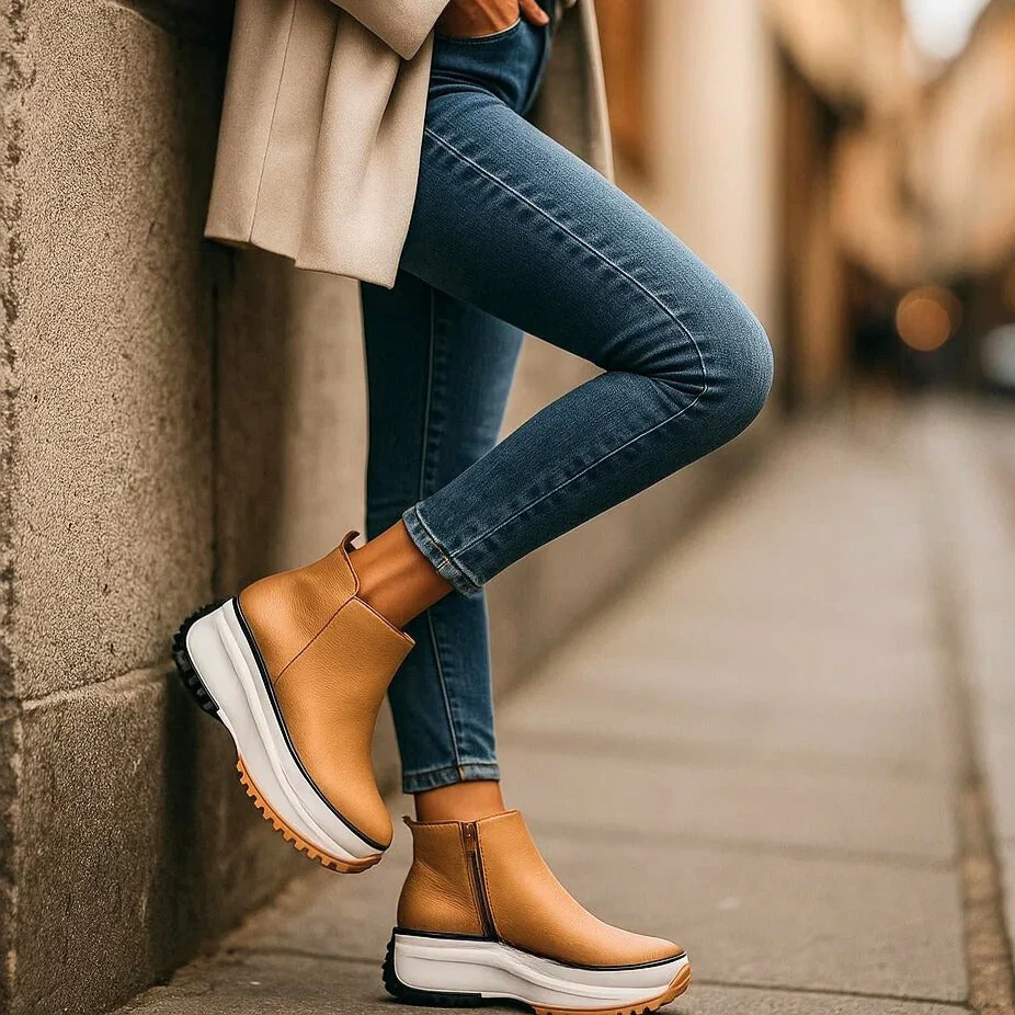 Women's Cassien Leather Platform Heels - Elevated All-Day Comfort