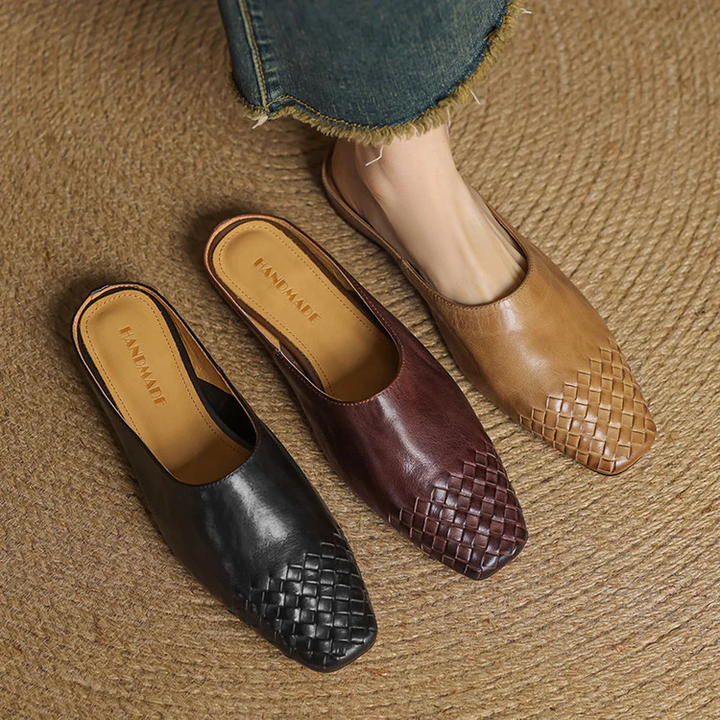 Women's Genuine Leather Mules - Everyday Minimalist Style