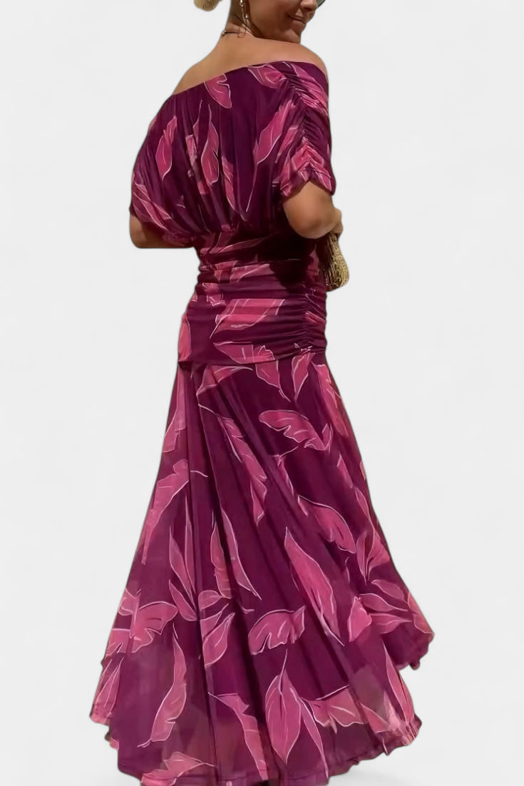 Women's Long Floral V-Neck Dress – Effortlessly Elegant
