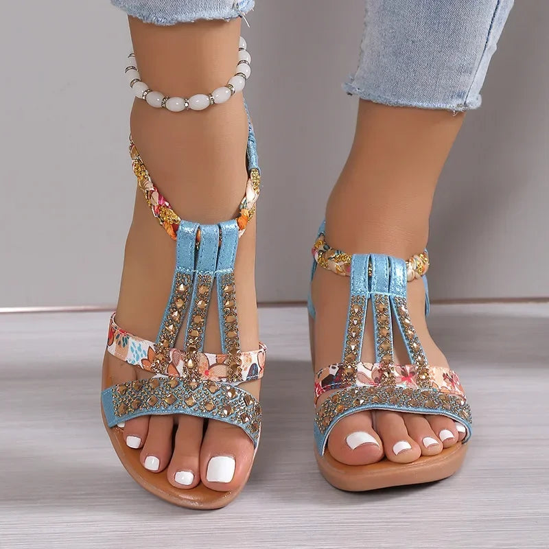 Women's Elegant Boho Wedge Sandals - Effortless Summer Chic