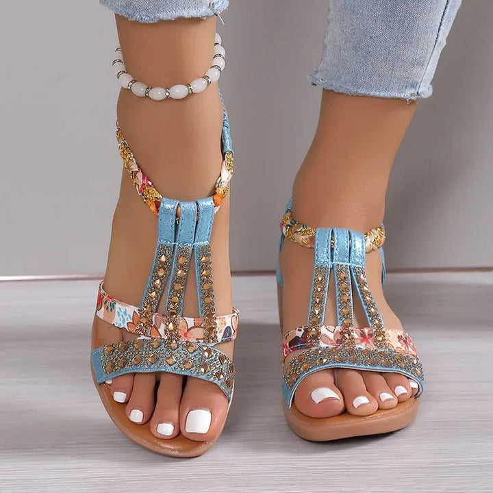 Women's Elegant Boho Wedge Sandals - Effortless Summer Chic