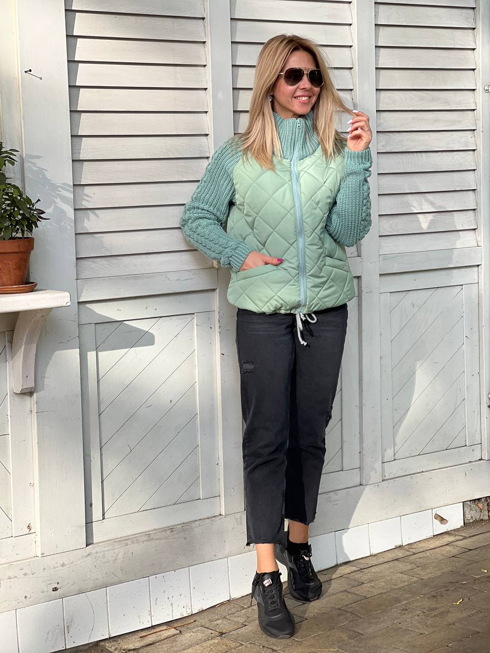 Women's Brooke Cozy Quilted Knit-Sleeve Jacket - Everyday Layer