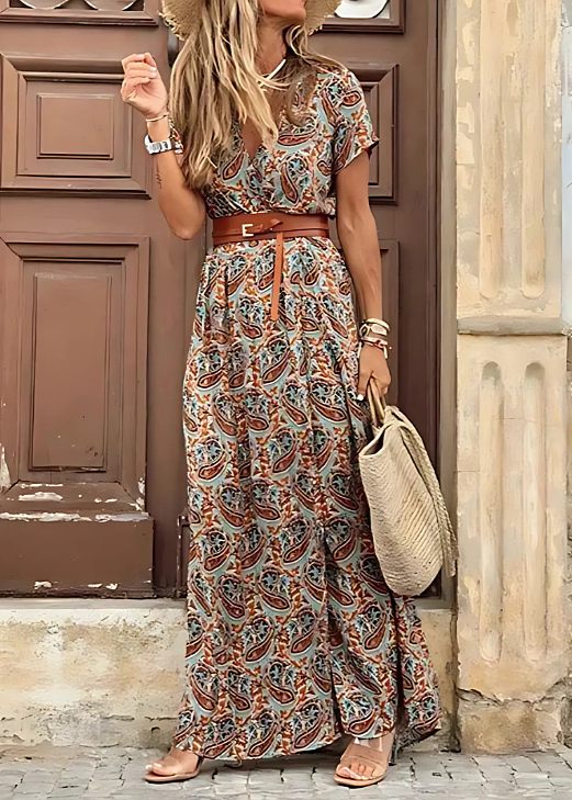 Women's Boho-Print Maxi Dress - Effortless Summer Style