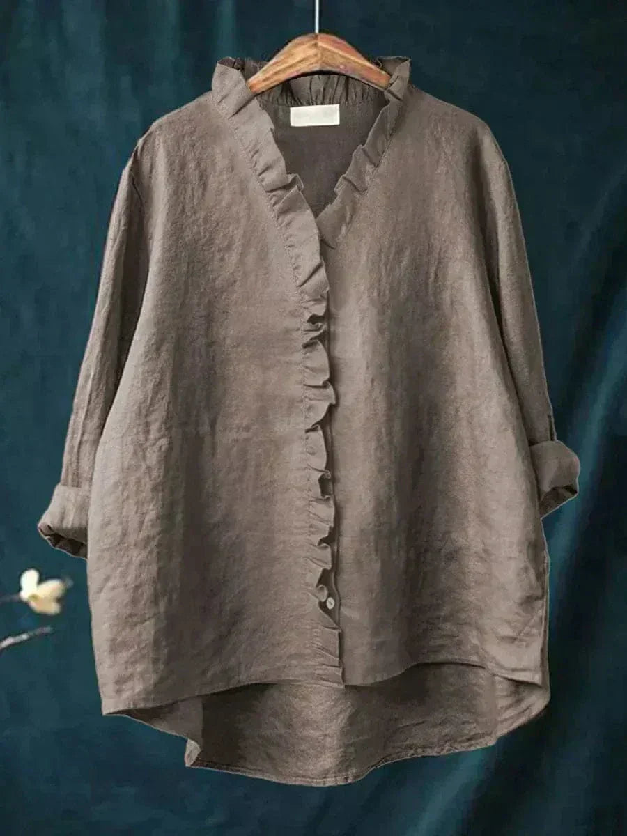 Women's Elegant Linen Blouse - Effortless Summer Style