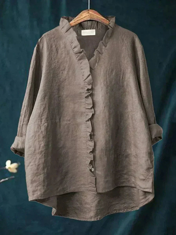 Women's Elegant Linen Blouse - Effortless Summer Style