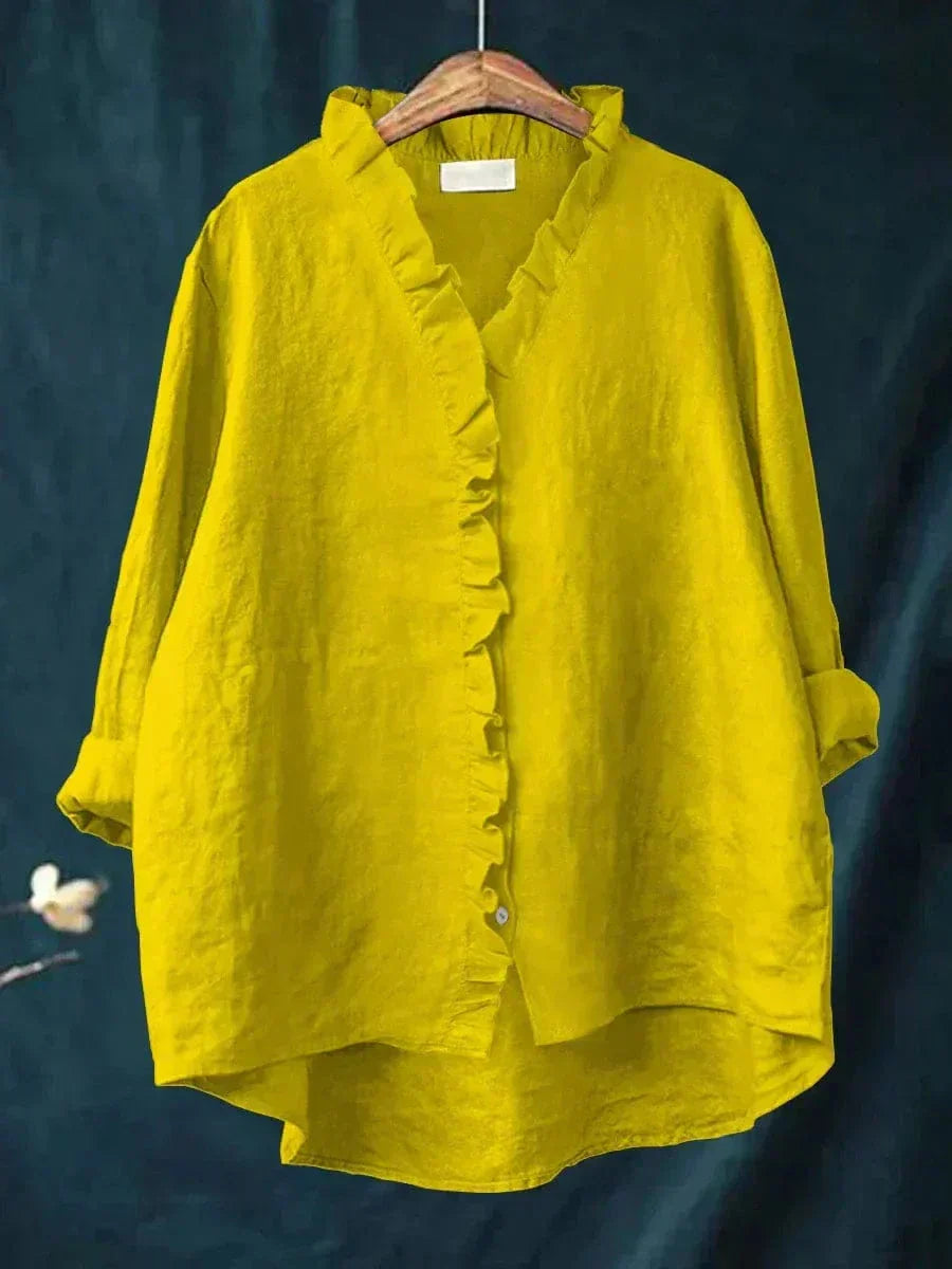Women's Elegant Linen Blouse - Effortless Summer Style