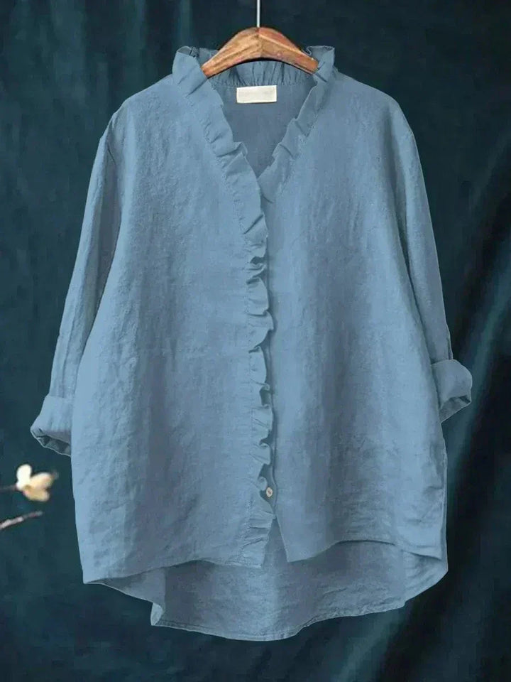 Women's Elegant Linen Blouse - Effortless Summer Style
