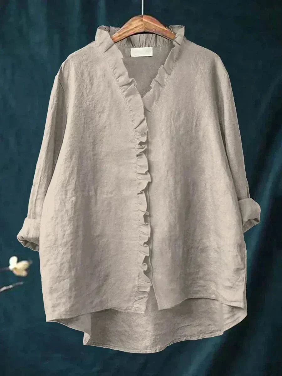 Women's Elegant Linen Blouse - Effortless Summer Style