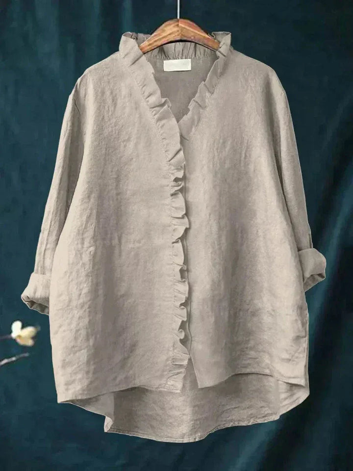 Women's Elegant Linen Blouse - Effortless Summer Style