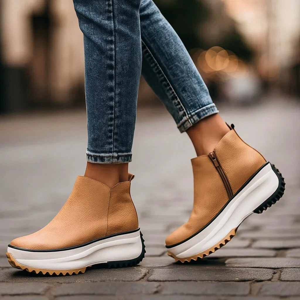 Women's Cassien Leather Platform Heels - Elevated All-Day Comfort