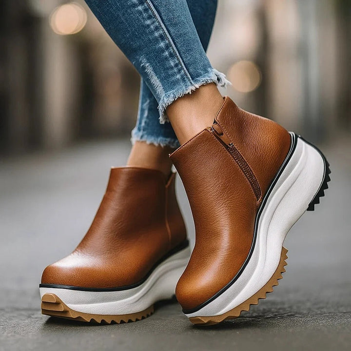 Women's Cassien Leather Platform Heels - Elevated All-Day Comfort
