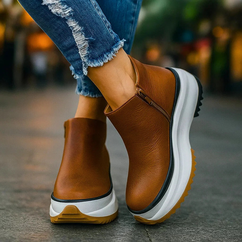 Women's Cassien Leather Platform Heels - Elevated All-Day Comfort