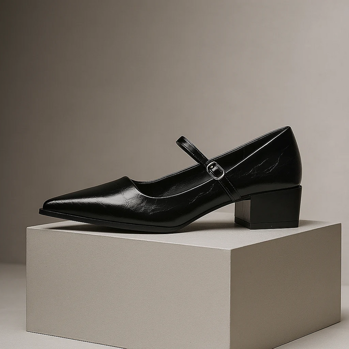 Women's Lureza Mary Janes - Modern Block Heel with Pointed Toe
