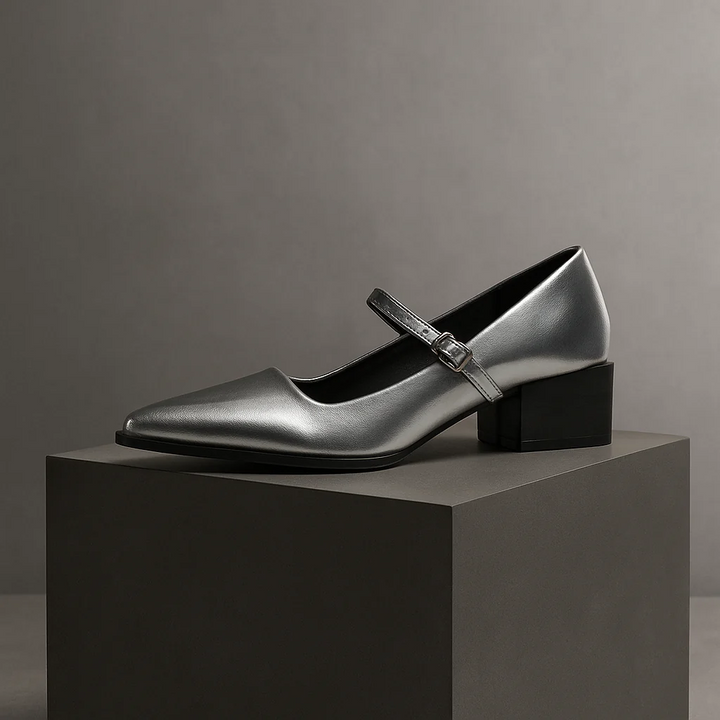 Women's Lureza Mary Janes - Modern Block Heel with Pointed Toe