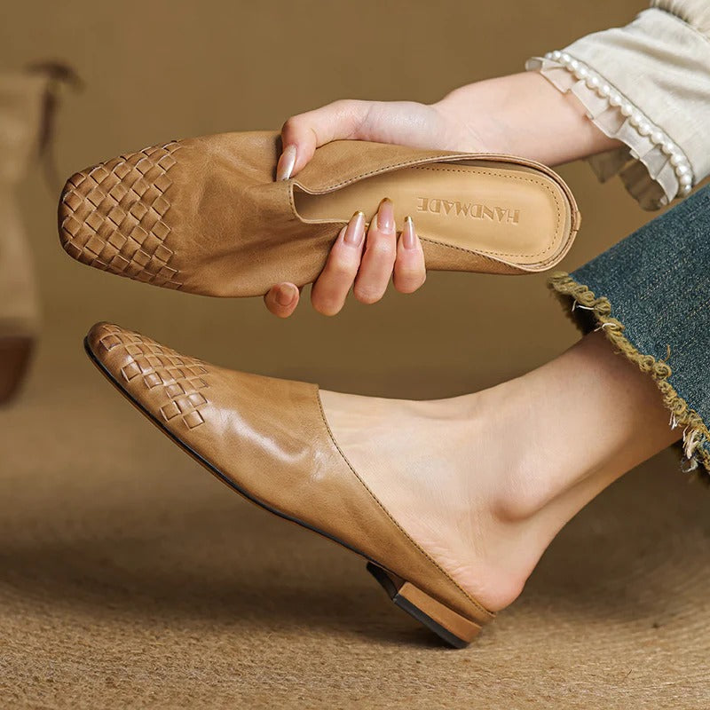 Women's Genuine Leather Mules - Everyday Minimalist Style