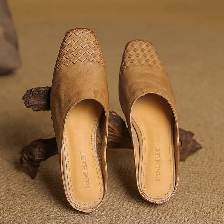 Women's Genuine Leather Mules - Everyday Minimalist Style