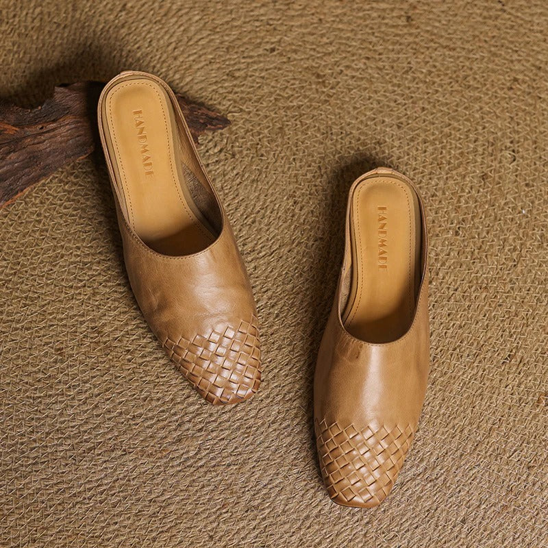 Women's Genuine Leather Mules - Everyday Minimalist Style