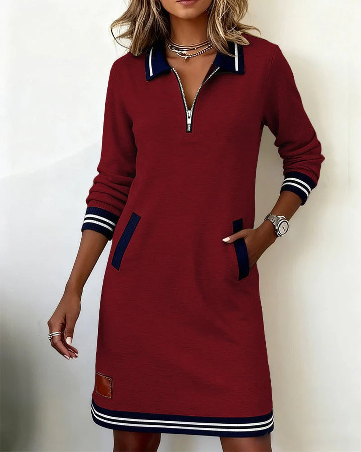 Women's Cotton Long Sleeve Dress - Polished Everyday Style