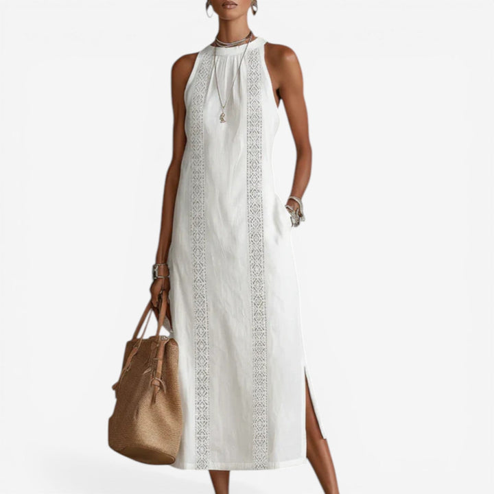 Women's Minimalist Midi Dress - Clean Lines, Effortless Style