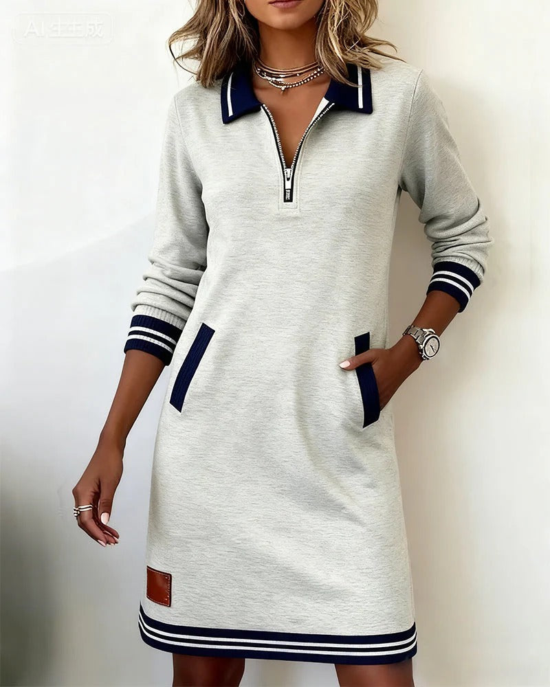 Women's Cotton Long Sleeve Dress - Polished Everyday Style