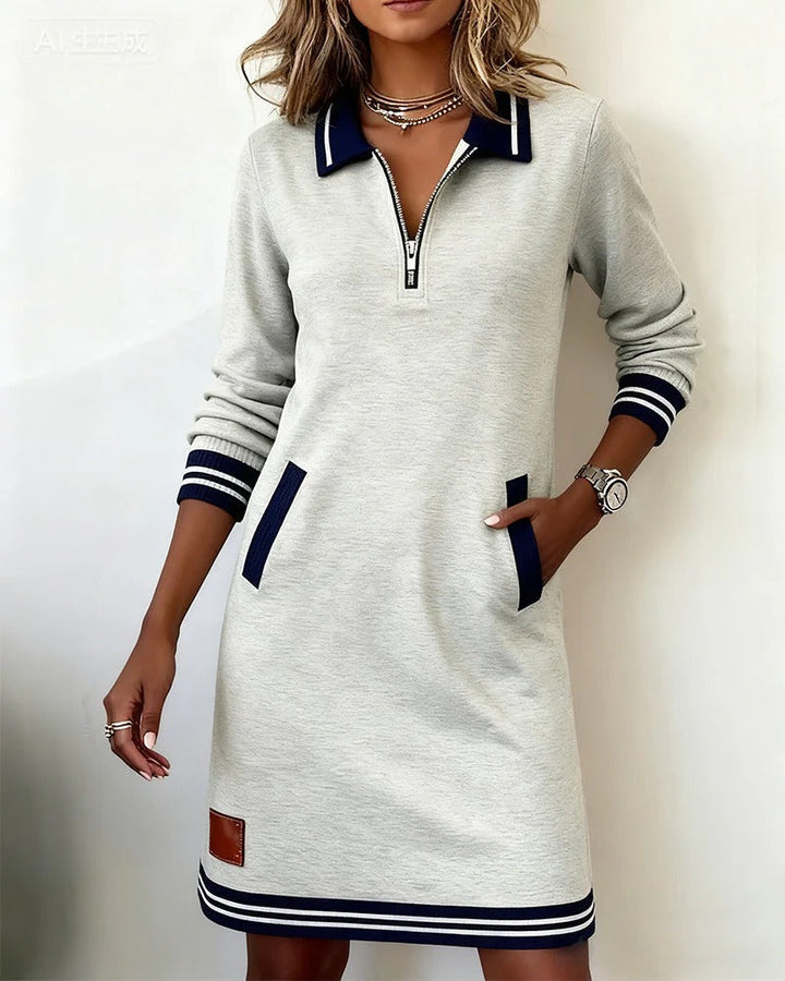 Women's Cotton Long Sleeve Dress - Polished Everyday Style
