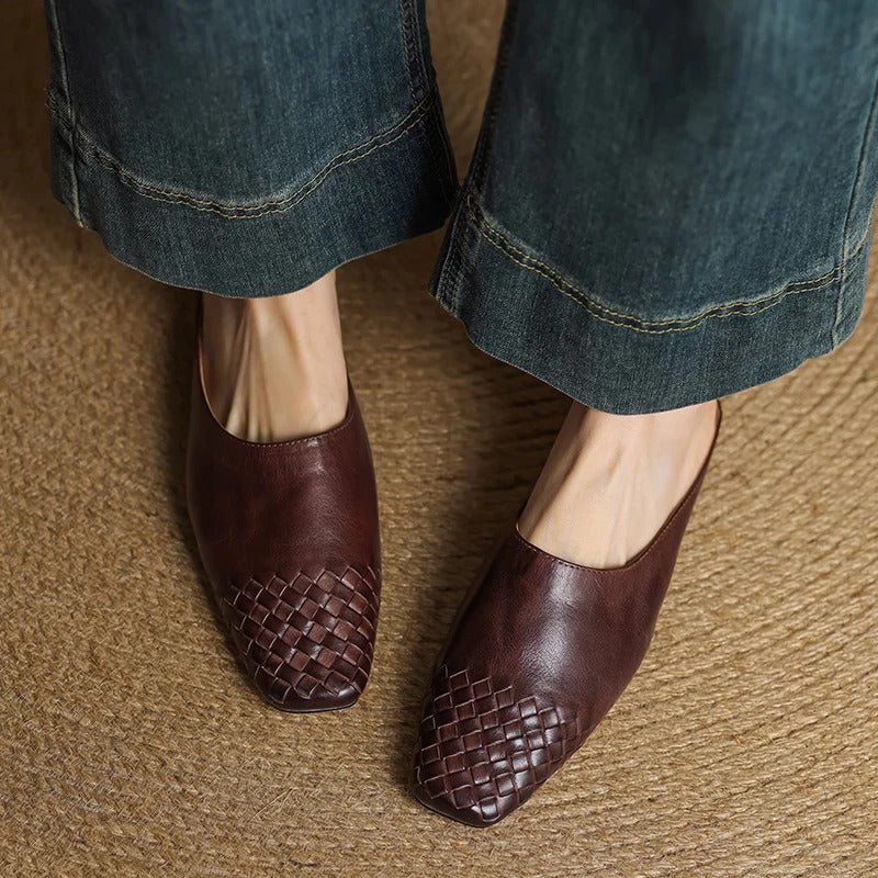 Women's Genuine Leather Mules - Everyday Minimalist Style