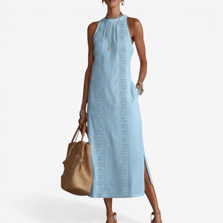 Women's Minimalist Midi Dress - Clean Lines, Effortless Style
