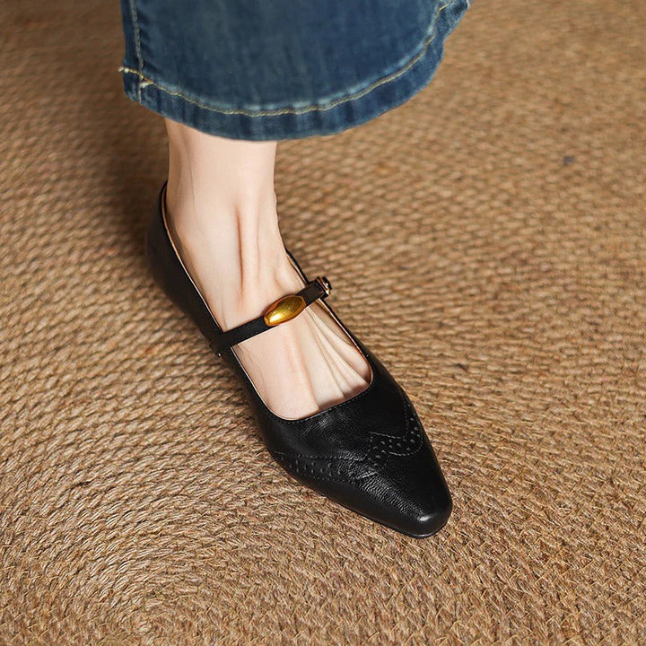Women's Leather Wedges - Vintage Parisian Elegance