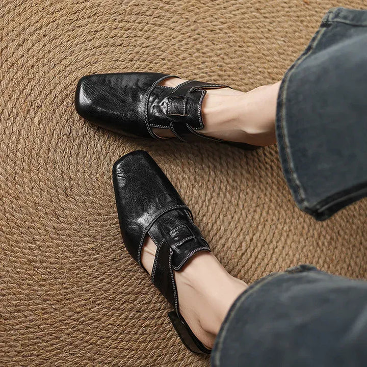Women's Genuine Leather Mules - Everyday Parisian Elegance